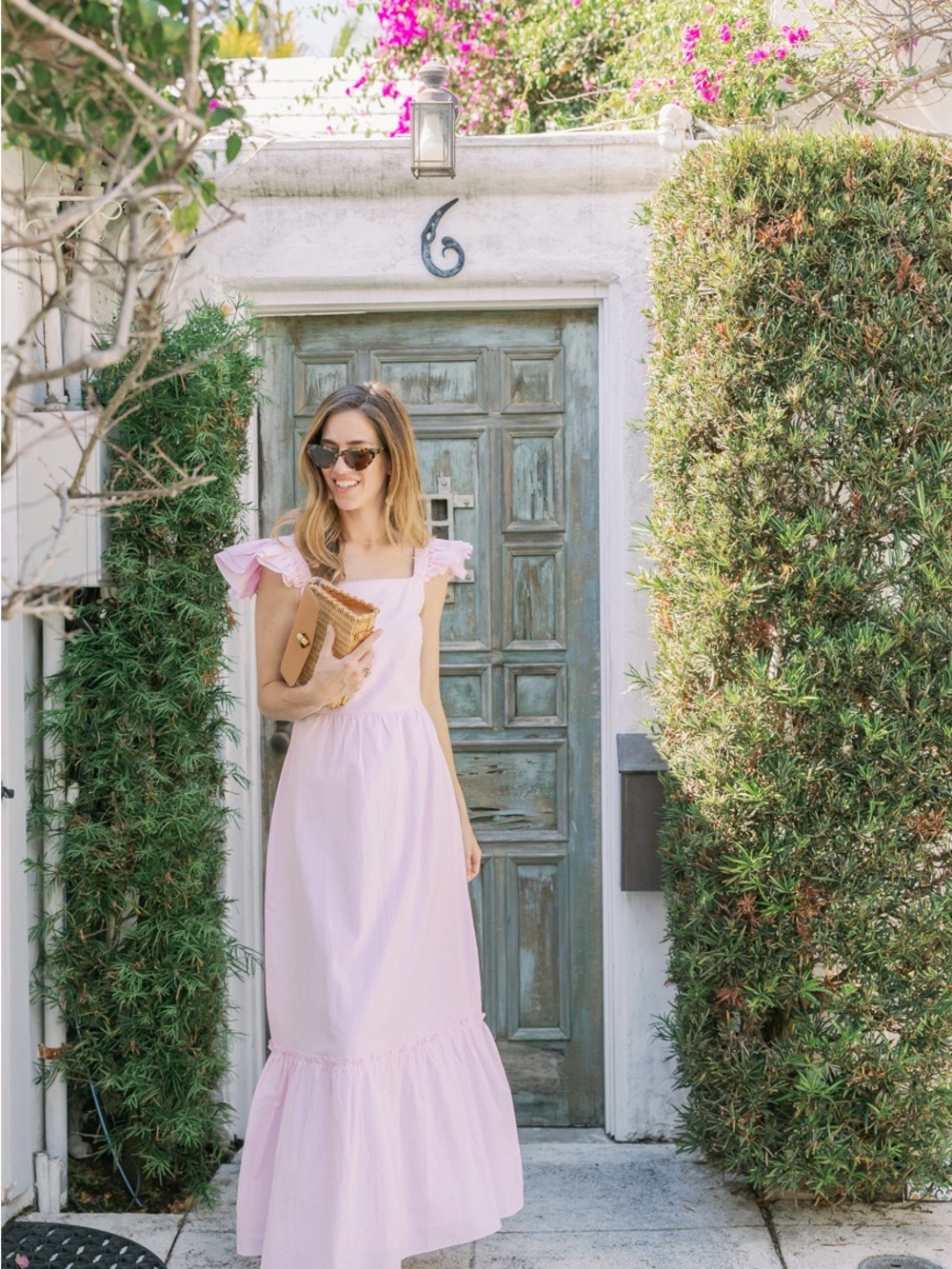 Sail to Sable Light Pink Ruffle-Sleeve Maxi Dress